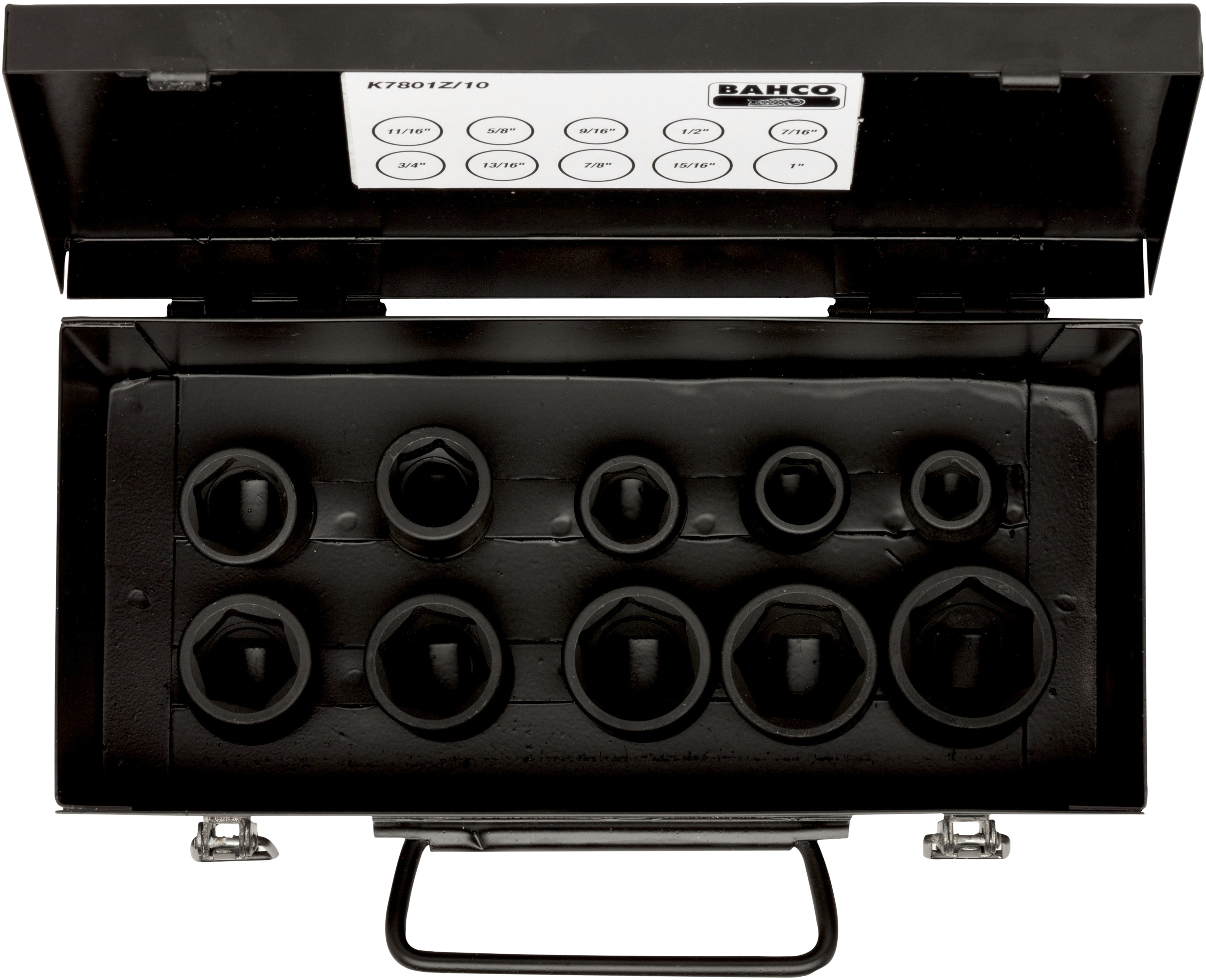 Krafttopsæt 1/2" fra Bahco - Slagtoppesæt i metalboks