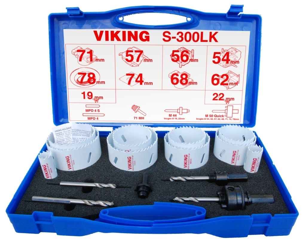Professionelt Hulsavssæt Viking S300LK til Elektrikere