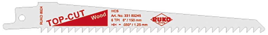 Bajonetsavkl   Træ 150mm 6tpi Pk