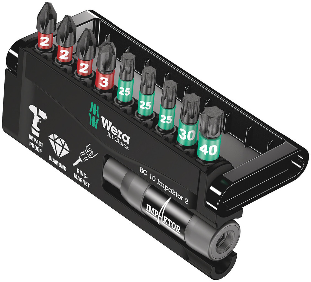 Wera Bit-checks Impaktor - 9 Bits til Skruenøglearbejde