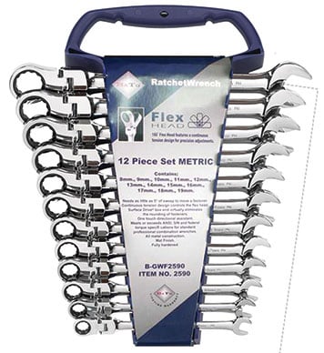 Bato Flex-led Ringskraldenøglesæt - 12 Dele på tilbud!