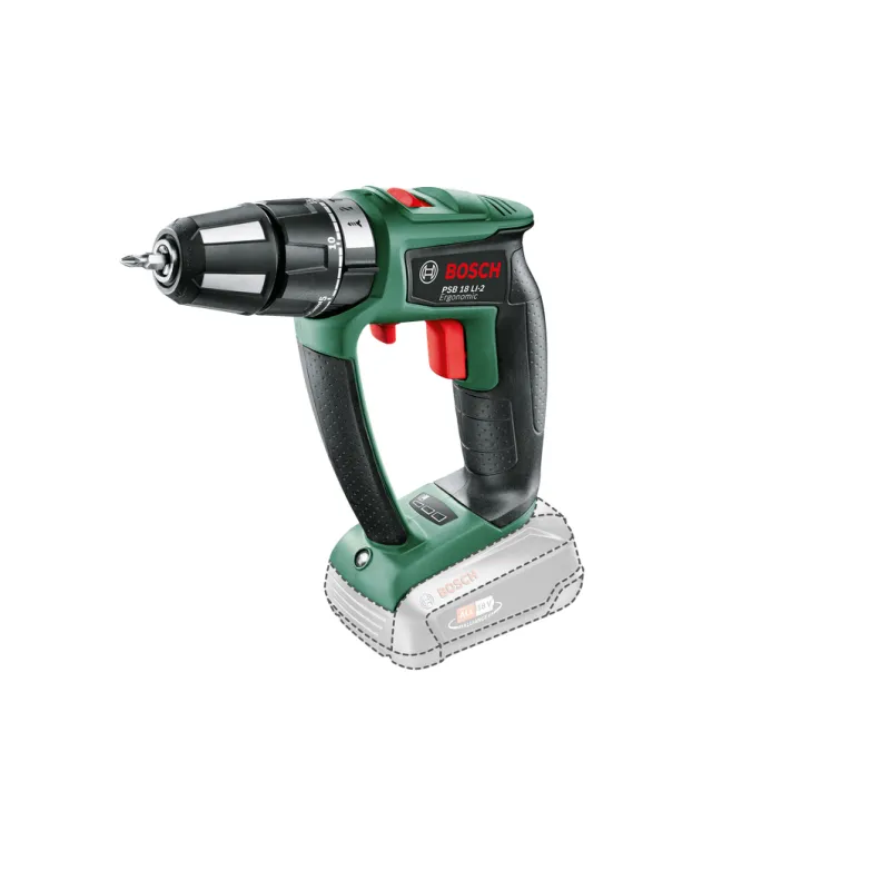 Bosch Psb 18 Li- Ergonomic Akku-slagbore- Skruemaskine Med To Gear Lithium-ion Uden Akku Og Lader 06039b0302