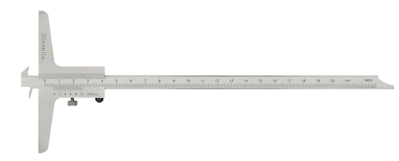 Dybdeskydelære med dobbelt hage - Præcisionsværktøj 150 mm
