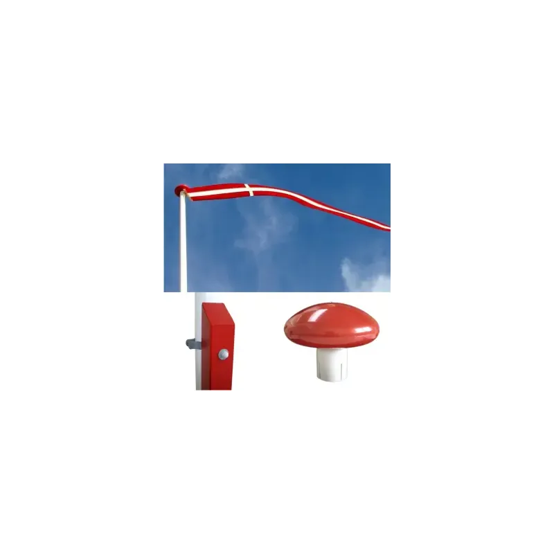 Glasfiberflagstang    Rødmalet Egestøtte Og Beslag 10 Meter