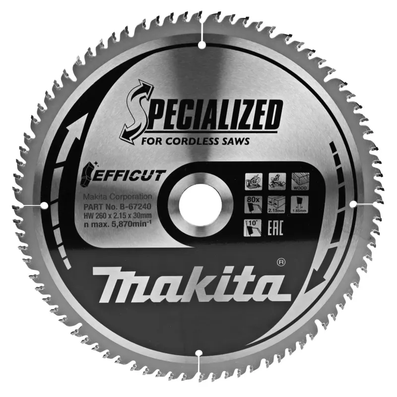 Makita Klinge Tct 260x30mm 80t -67240