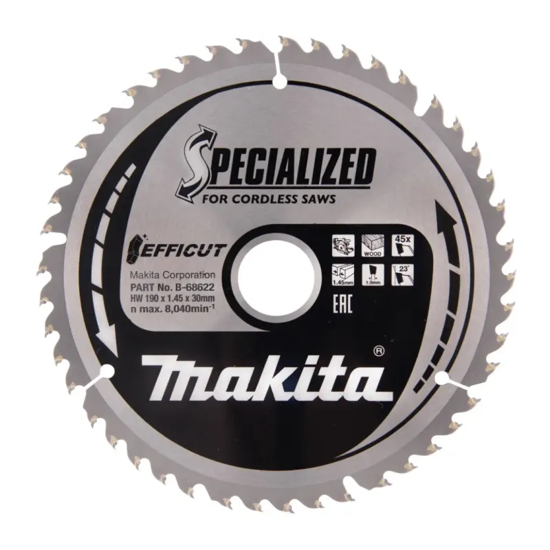 Makita Klinge Tct 190x30mm 45t -68622