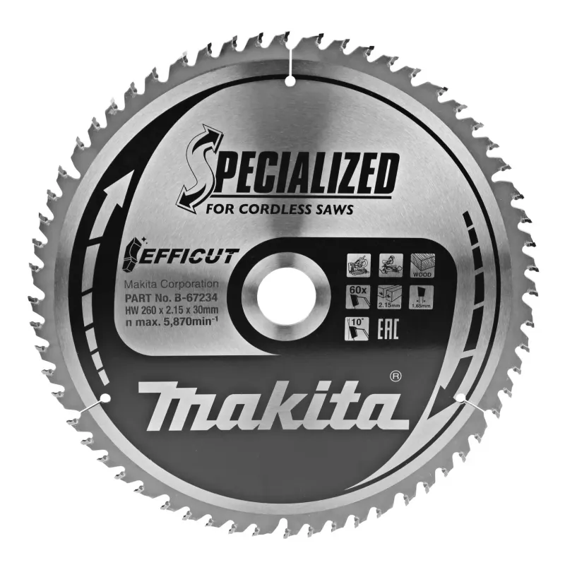 Makita Klinge Tct 260x30mm 60t -67234