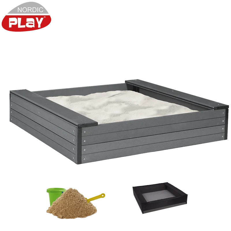 Nordic Play Sandkasse Wpc 24x120x120cm Inkl Net Og 240 Kg Sand