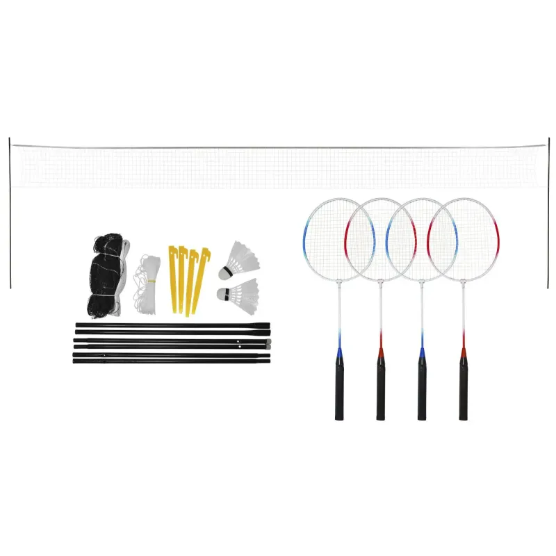 Play-it Badmintonsæt Inkl Net Bold Og Ketsjere Til Spillere