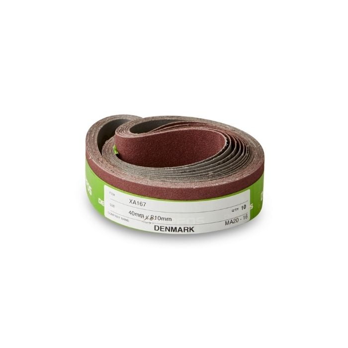 9x533mm Lærreds Slibebånd 10 Stk   Korn P40