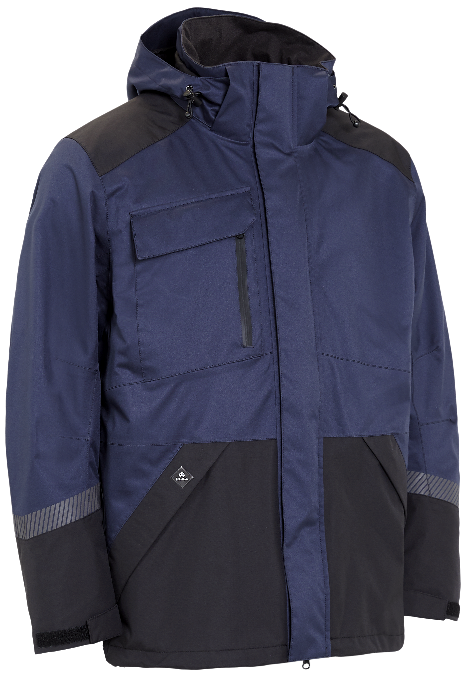 Arbejdsregnjakke Stretch 186000 Navy Str Sort Str  Xs