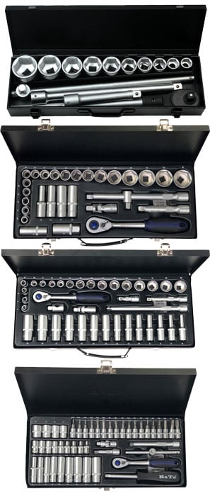 Bato Kombi Pakke Topnøglesæt 22-50mm Quot Topnøglesæt 10-36mm Quot Topnøglesæt -24mm Quot Topnøglesæt -14mm Quot 126 Dele