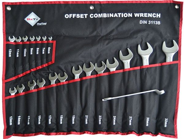 Bato Ringgaffelnøglesæt - 20 Dele med Offset Design