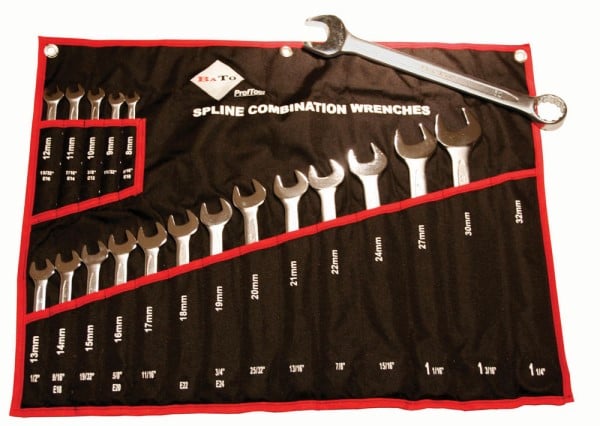 Bato Ringgaffelnøglesæt Spline  -32mm  19 Dele