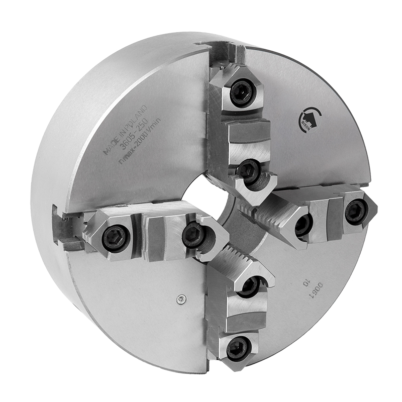 Bison  -bakket Centrerpatron ø160 Mm Støbejern Din 6350 Montering På Bagsiden  Cylindrisk Holder  3605-160
