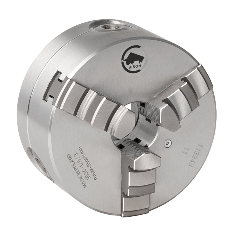 Bison -bakket Centrerpatron ø125 Mm-stål-kegle -din 55027-direkte Montering Bajonet -3534-125-