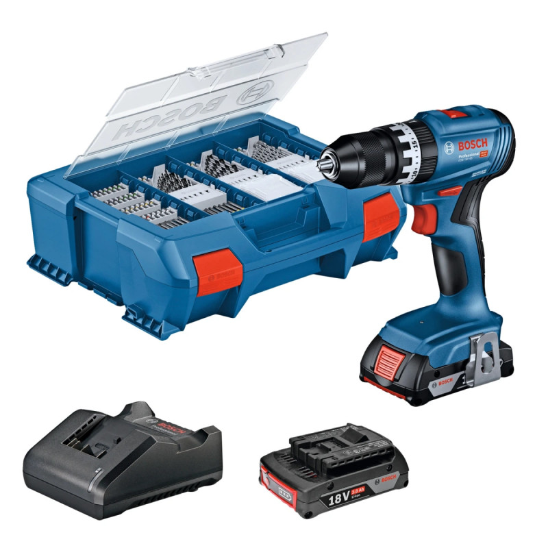 Bosch Akkuslagboremaskine Gsb 18v-45 2x2ah 82ac  -case 06019k3306