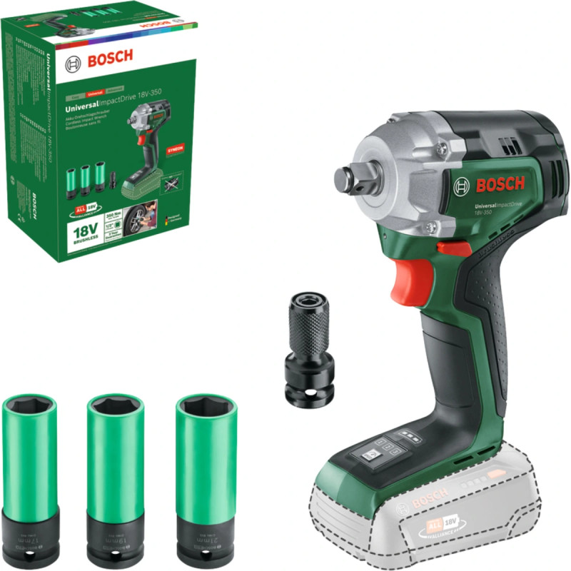 Bosch Akkuslagnøgle Univ 18v-350 Topnøglesæt 603980305