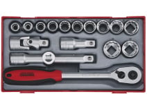 18 Dele Topnøglesæt  Med     Quot    -fatning Teng Tools  Tt1218-