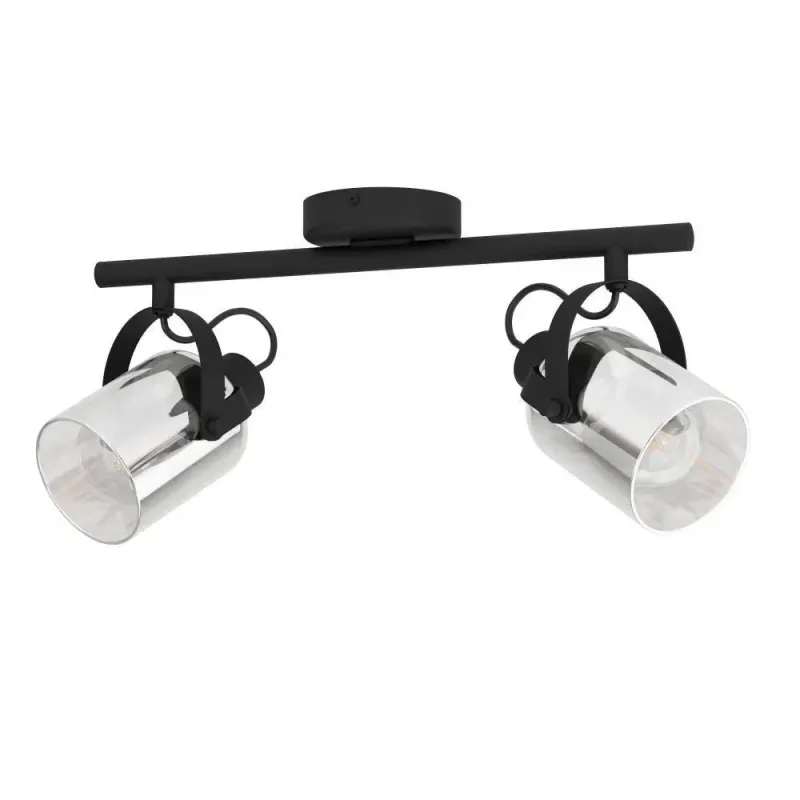 Eglo Berregas Spotskinne 2xe27 Sort Røg Spotlampe 99053