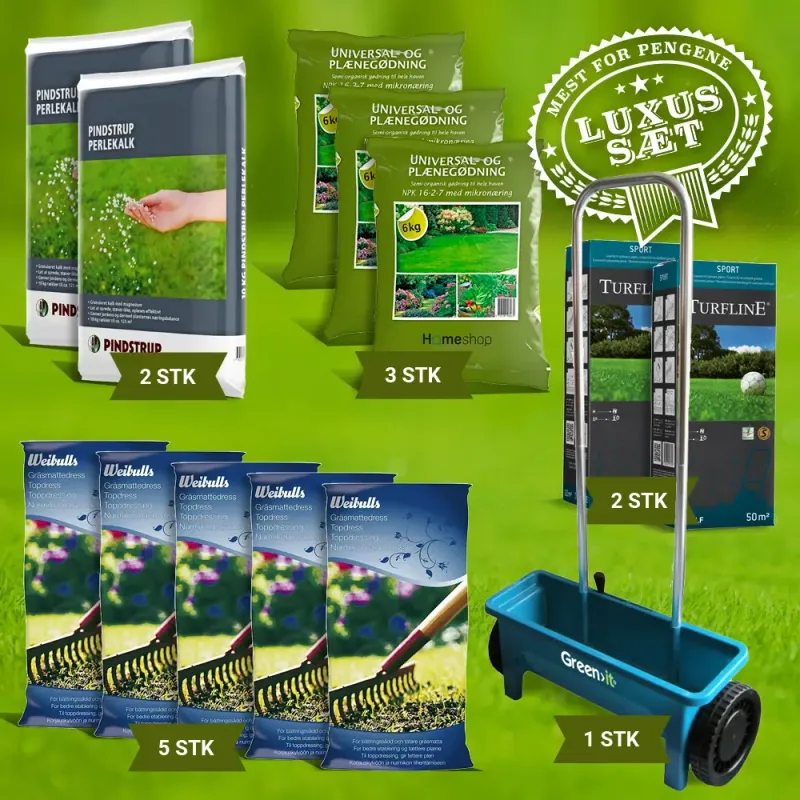 Homeshop Deluxe Plænepakke 200m2 Pakke   Med Strøvogn