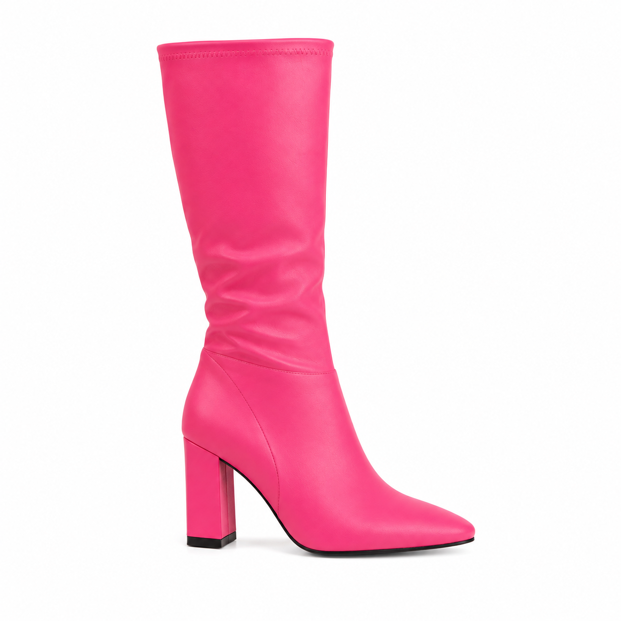 Hot Pink  Pink Støvle Med Blokhæl 40