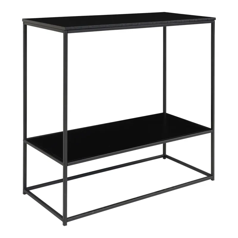 Konsolbord Med Sort Ramme Og To Sorte Hylder 80x36x80 Cm 2301070