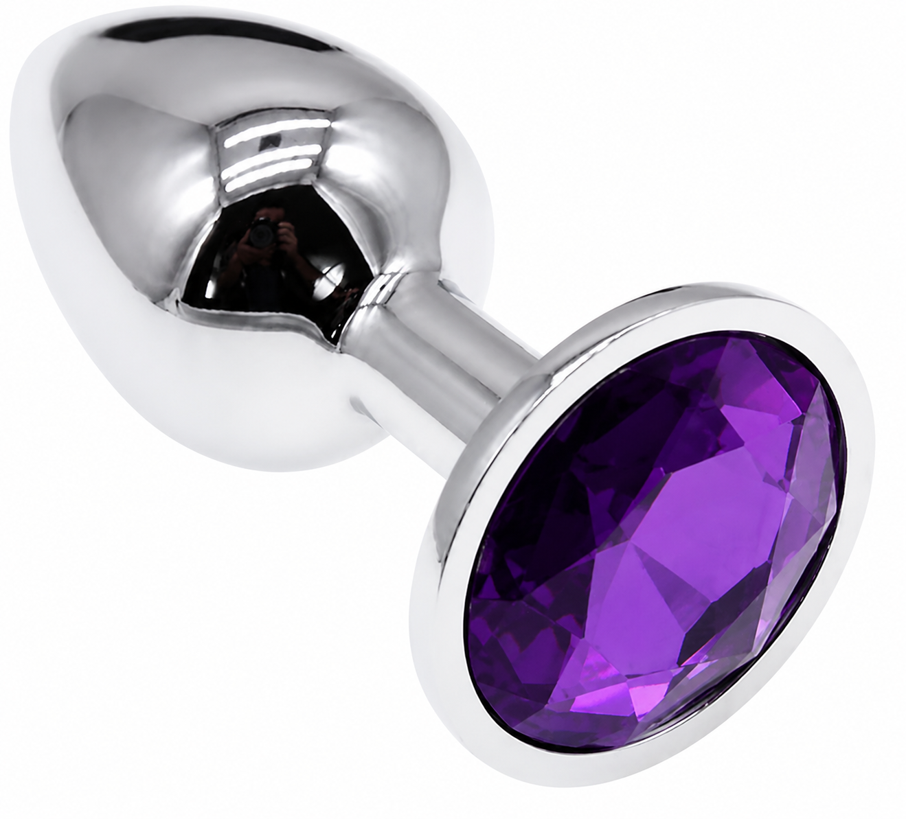 Mini Diamant Buttplug Sølv Lilla