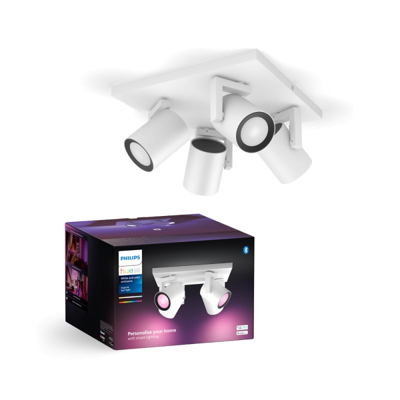 Philips Hue Argenta White And Color Ambiance Spotskinne Hvid 4x4 2w Bluetooth