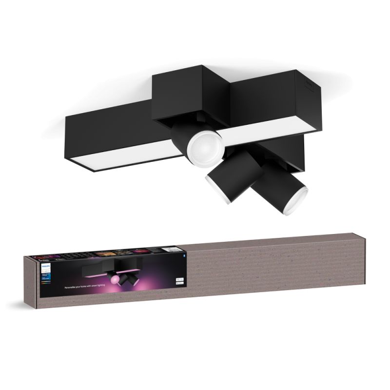 Philips Hue Centris Cross White And Color Ambiance Kryds Loftlampe Sort Med   Spots