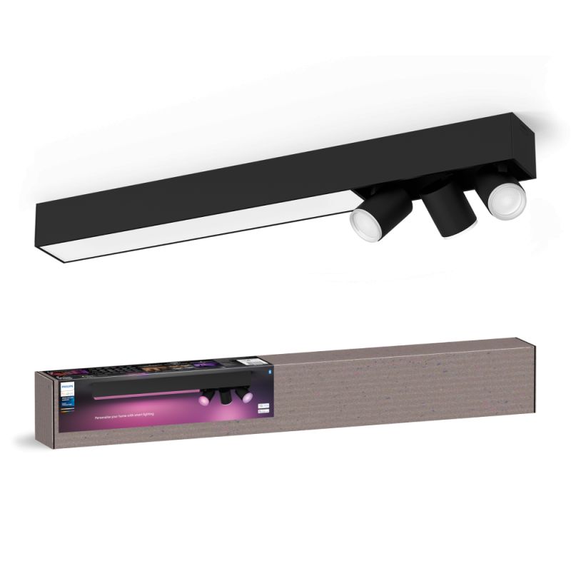 Philips Hue Centris White And Color Ambiance Aflang Loftlampe Sort 80 Cm Med   Spots