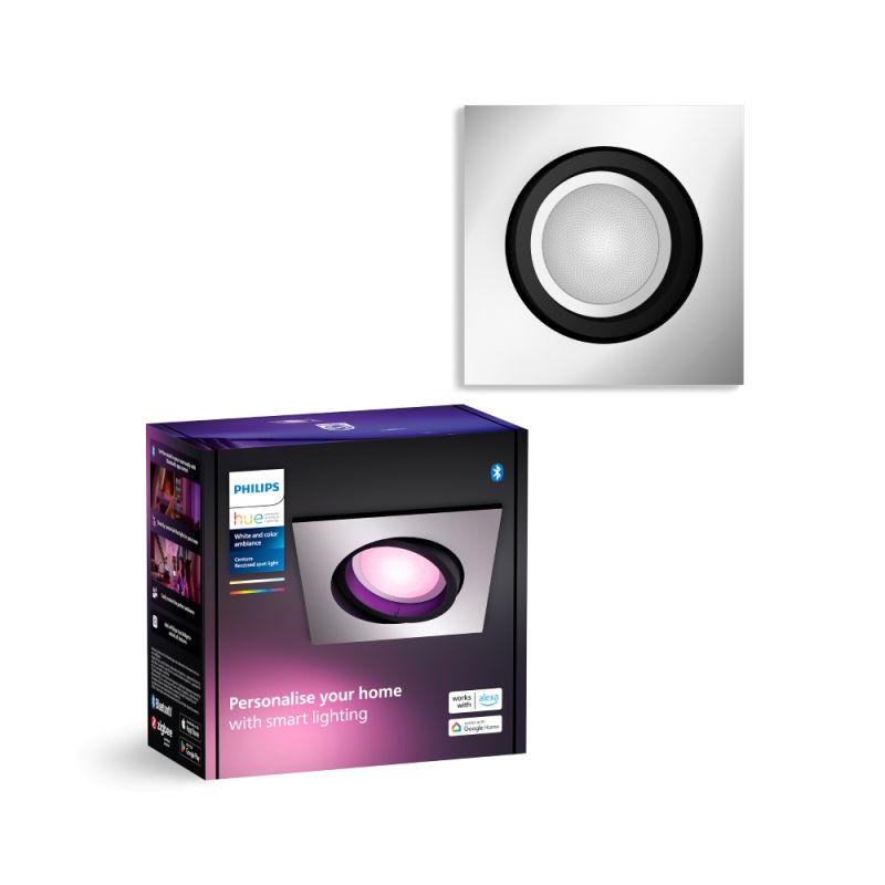 Philips Hue Centura White And Color Ambiance Firkantet Indbygningsspot Aluminium   2w