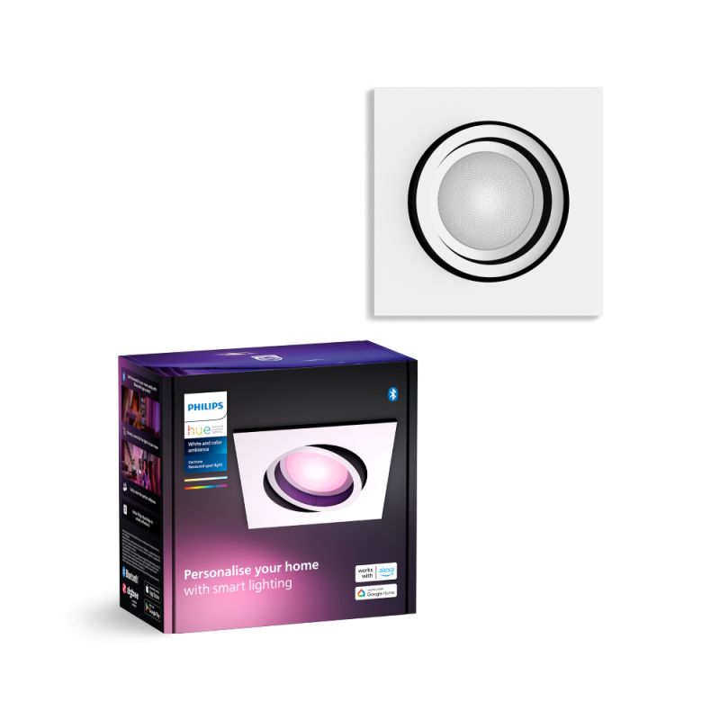 Philips Hue Centura White And Color Ambiance Firkantet Indbygningsspot Hvid   2w