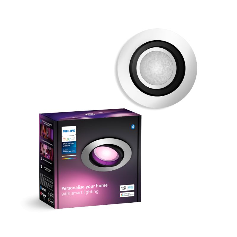 Philips Hue Centura White And Color Ambiance Rundt Indbygningsspot Aluminium   2w