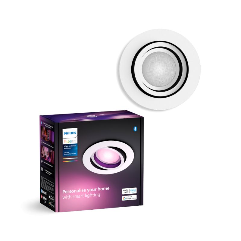 Philips Hue Centura White And Color Ambiance Rundt Indbygningsspot Hvid   2w