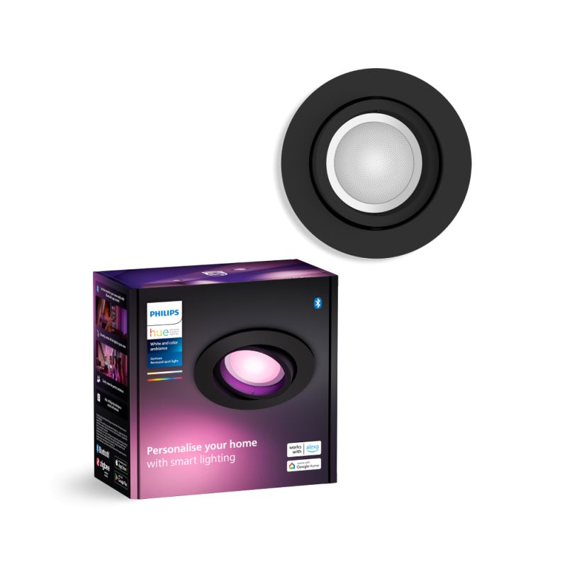 Philips Hue Centura White And Color Ambiance Rundt Indbygningsspot Sort   2w