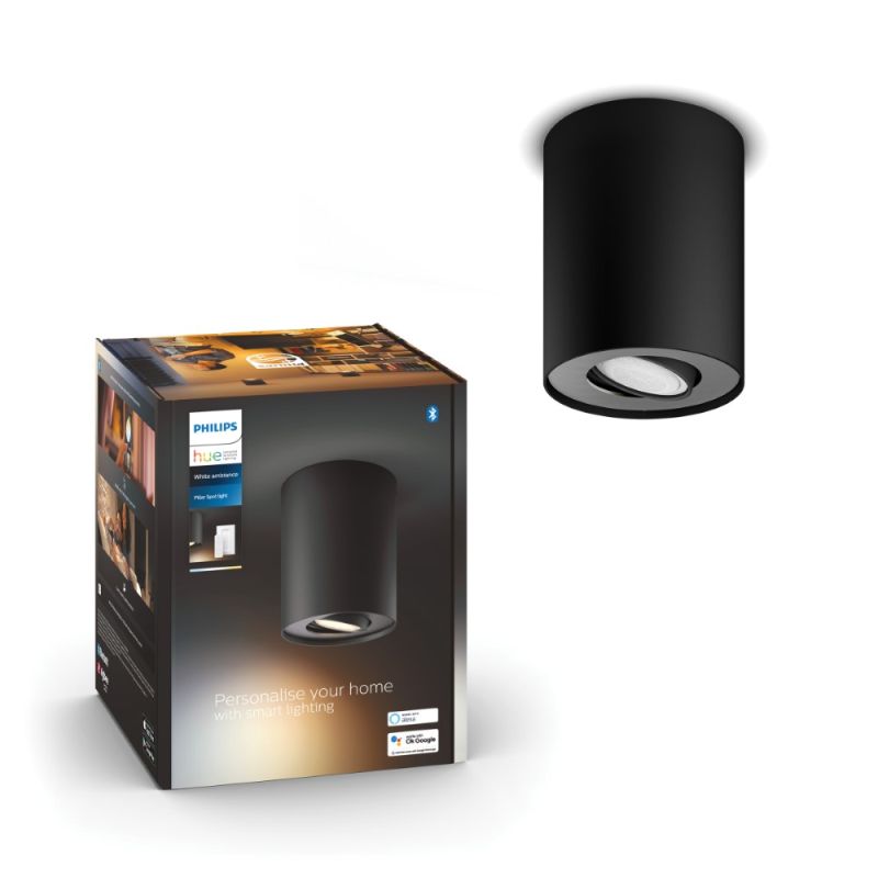 Philips Hue Pillar White Ambiance Enkelt Spot Sort 35w Med Dimmer Switch