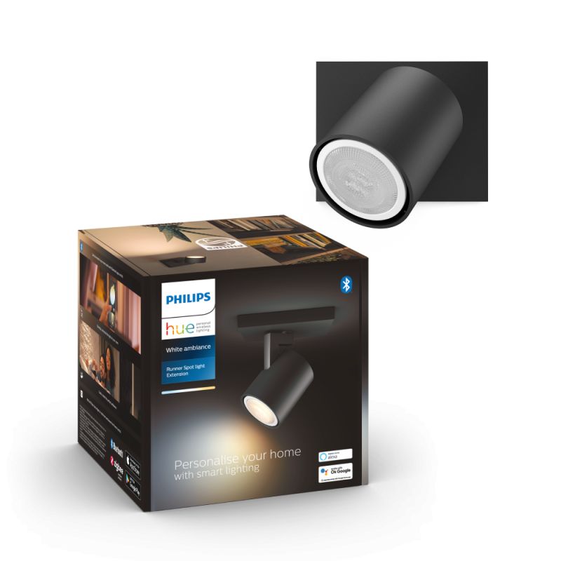 Philips Hue Runner White Ambiance Enkelt Spot Udvidelse Sort   2w
