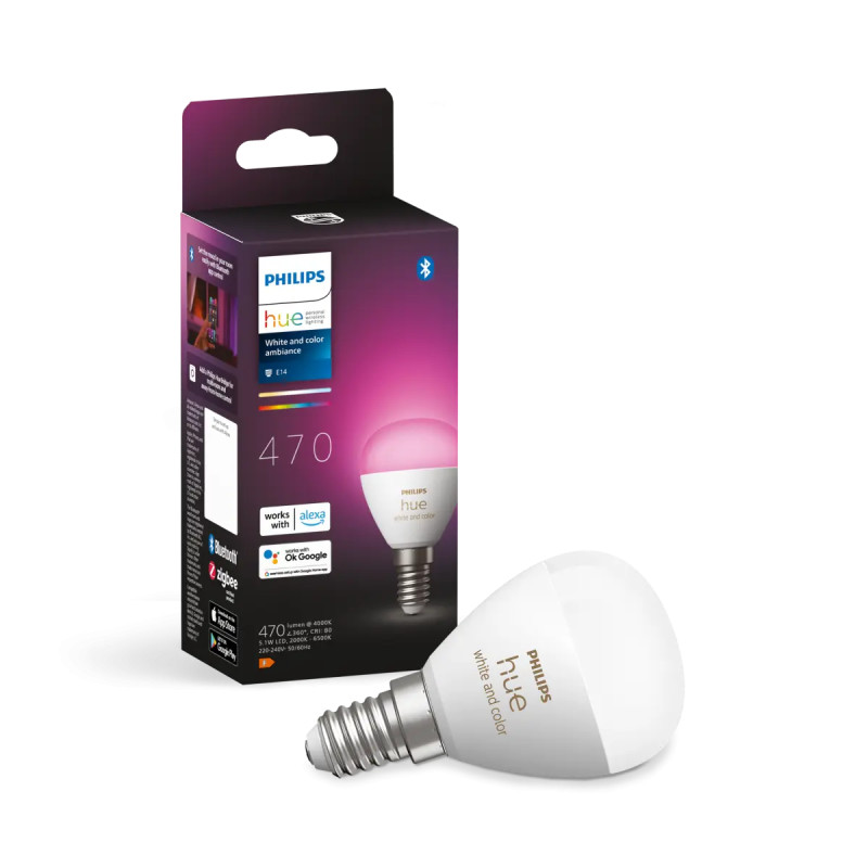 Philips Hue White And Color Ambiance E14 Kronepære   3w Bluetooth  -pak