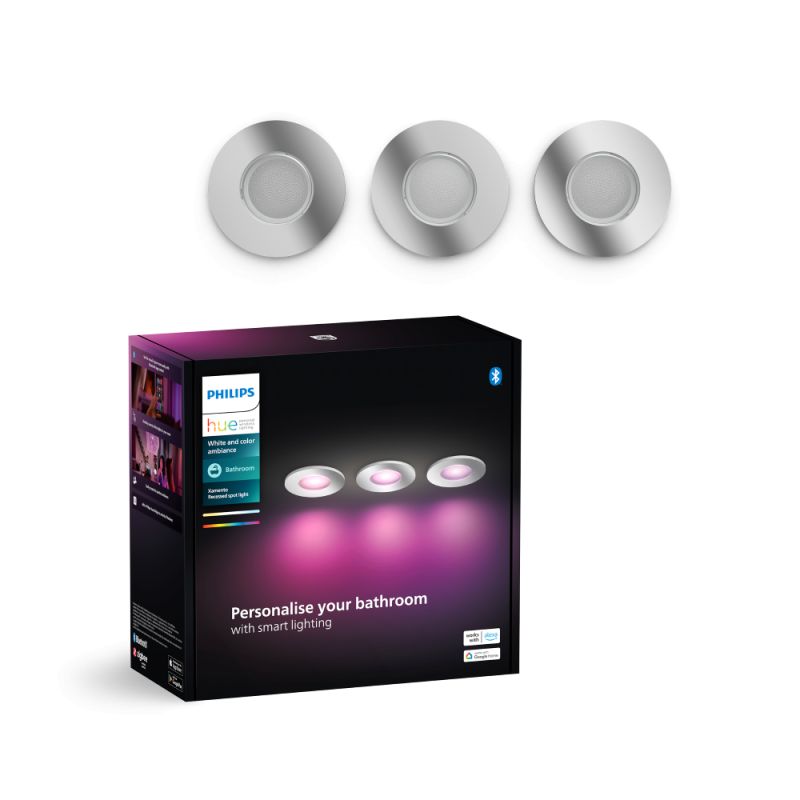 Philips Hue Xamento White And Color Ambiance Bad Indbygningsspot Krom Ip44 3x4 2w  -pak