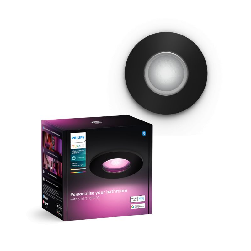 Philips Hue Xamento White And Color Ambiance Bad Indbygningsspot Sort Ip44 2w