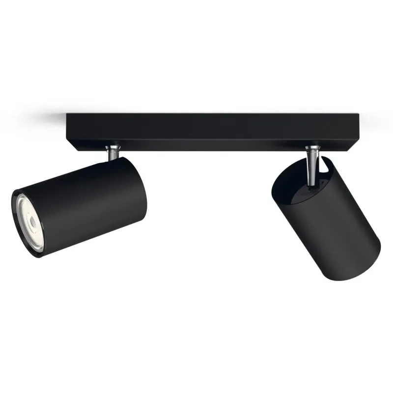Philips Kosipo Spotskinne Sort Med   Gu10 Spots