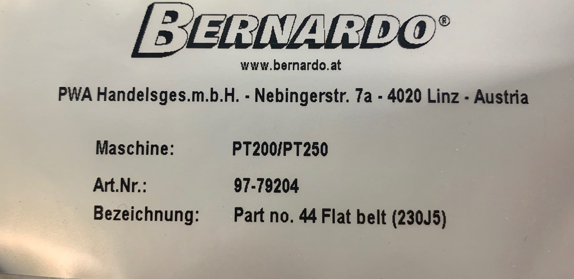 Pt 250   Pt200 Drivrem Del 44 Bernardo