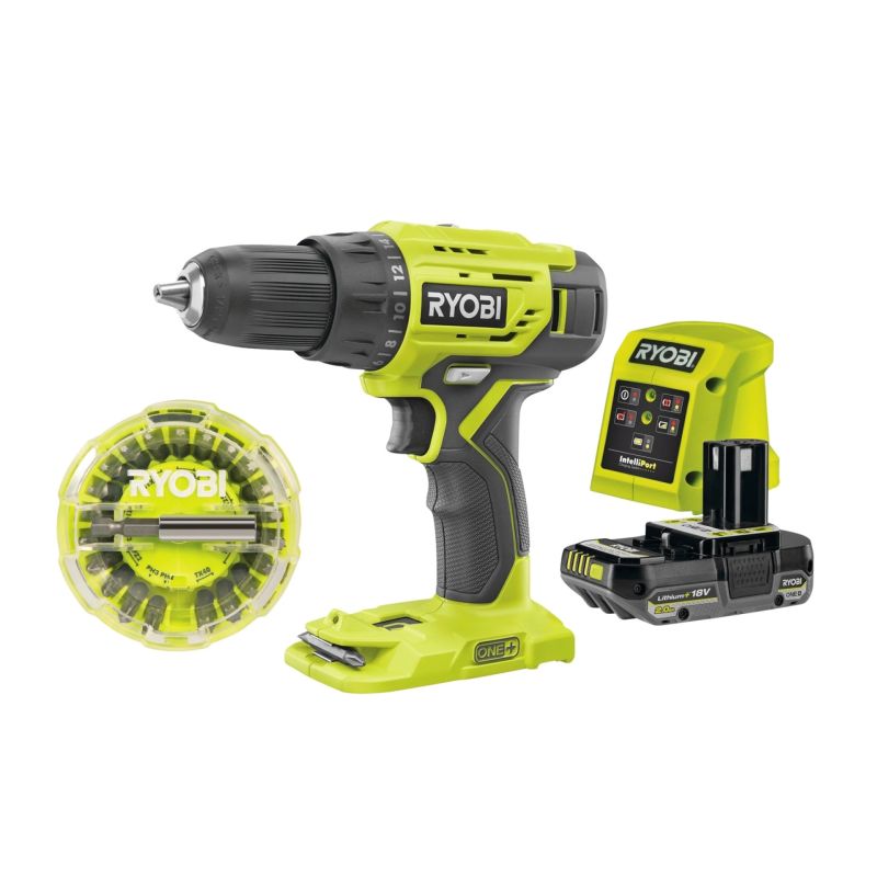 Ryobi One R18dd4-1c20co Boremaskine Akku Med Batteri Og Lader