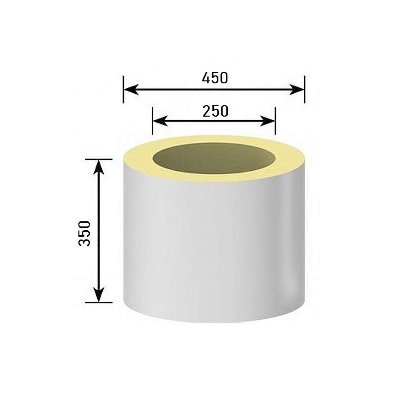 Schiedel Pms Isoleringsring Til Væggennemføring Idv ø250 Udv ø450 H350mm