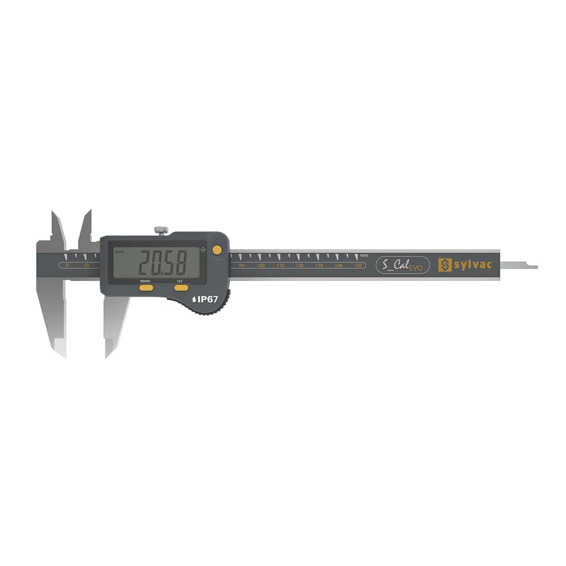 Sylvac Digital Skydelære   Cal Evo Proximity Ip67 150 Mm  810 1702  Dybdemål 4x1   Mm