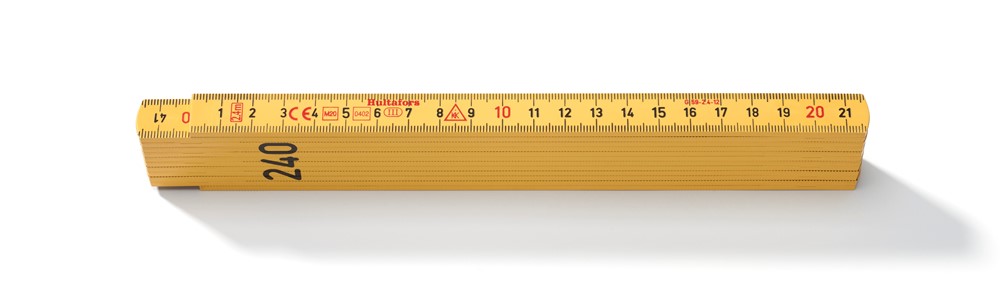 Tommestok Gul Glasfiber     Meter   12 Led 59-   -12 Gu