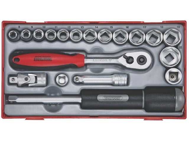 19-delt Topnøglesæt fra Teng Tools – Udsalg!