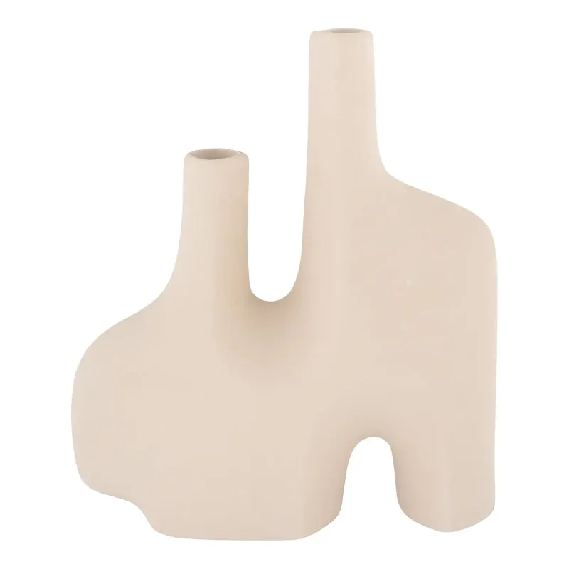 Vase   Sand Keramik Med To åbninger 8x23 5x27 Cm 4441700