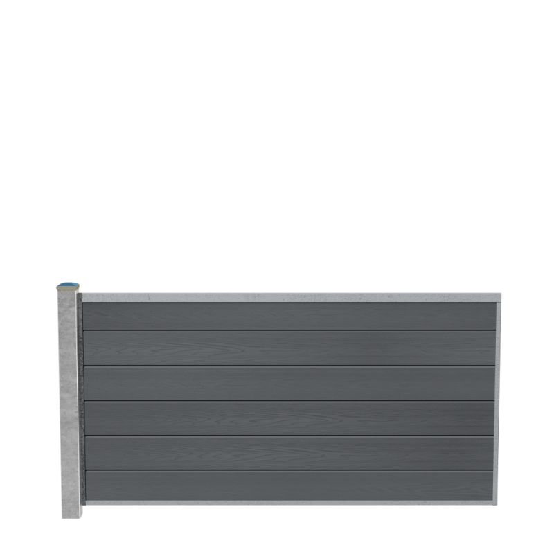 Wimex Fag Glyngøre Superb T90  -profil Wpc Grå Galv  Stolpe 900   1893 Mm